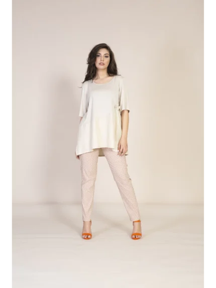 pantalone bengalina fantasia con elastico in vita, Sophia Curvy