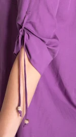 Camicia viola lino e viscosa - immagine 3